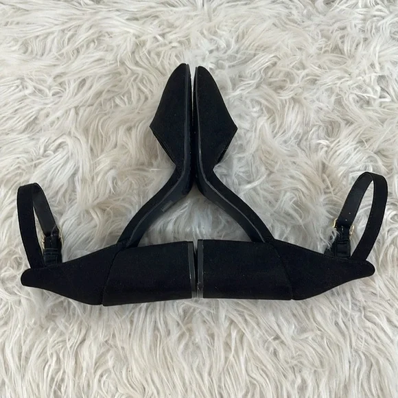 LULUS Ellarose Black Suede Ankle Strap Chunky Heels Size 5 NEW - Picture 9 of 15